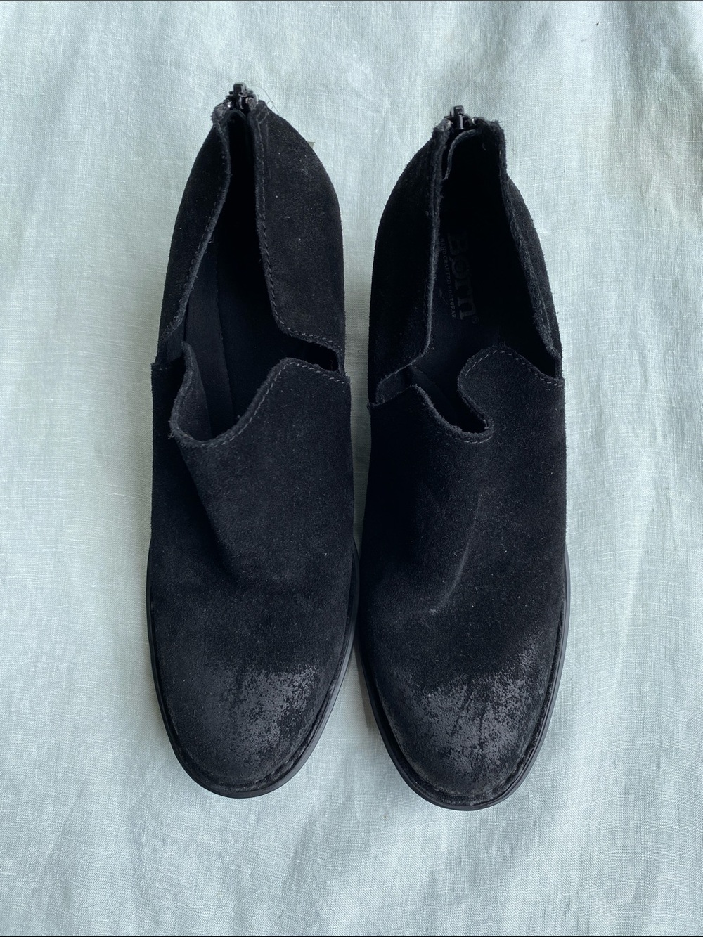 NWT Born black nubuck leather Antonia zip ankle boots - Picture 2 of 12
